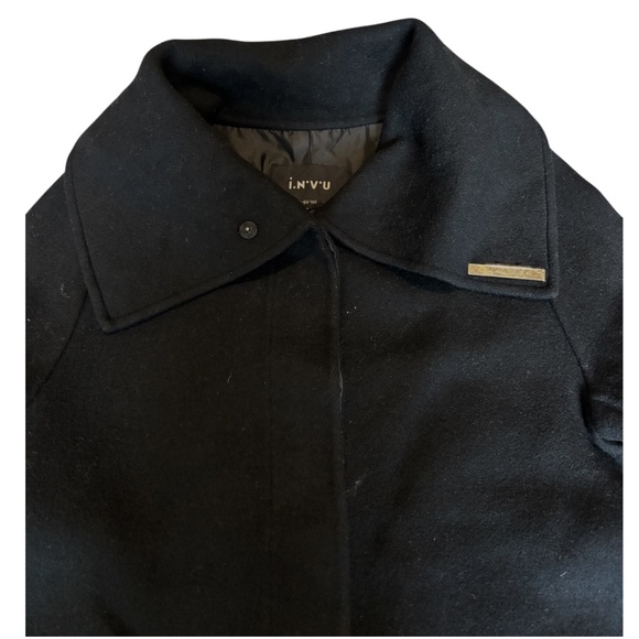 I.N.V.U Long Black Coat - Picture 3 of 3